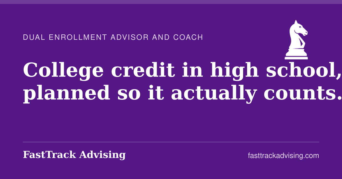 FastTrack Advising | Dual enrollment library and advising